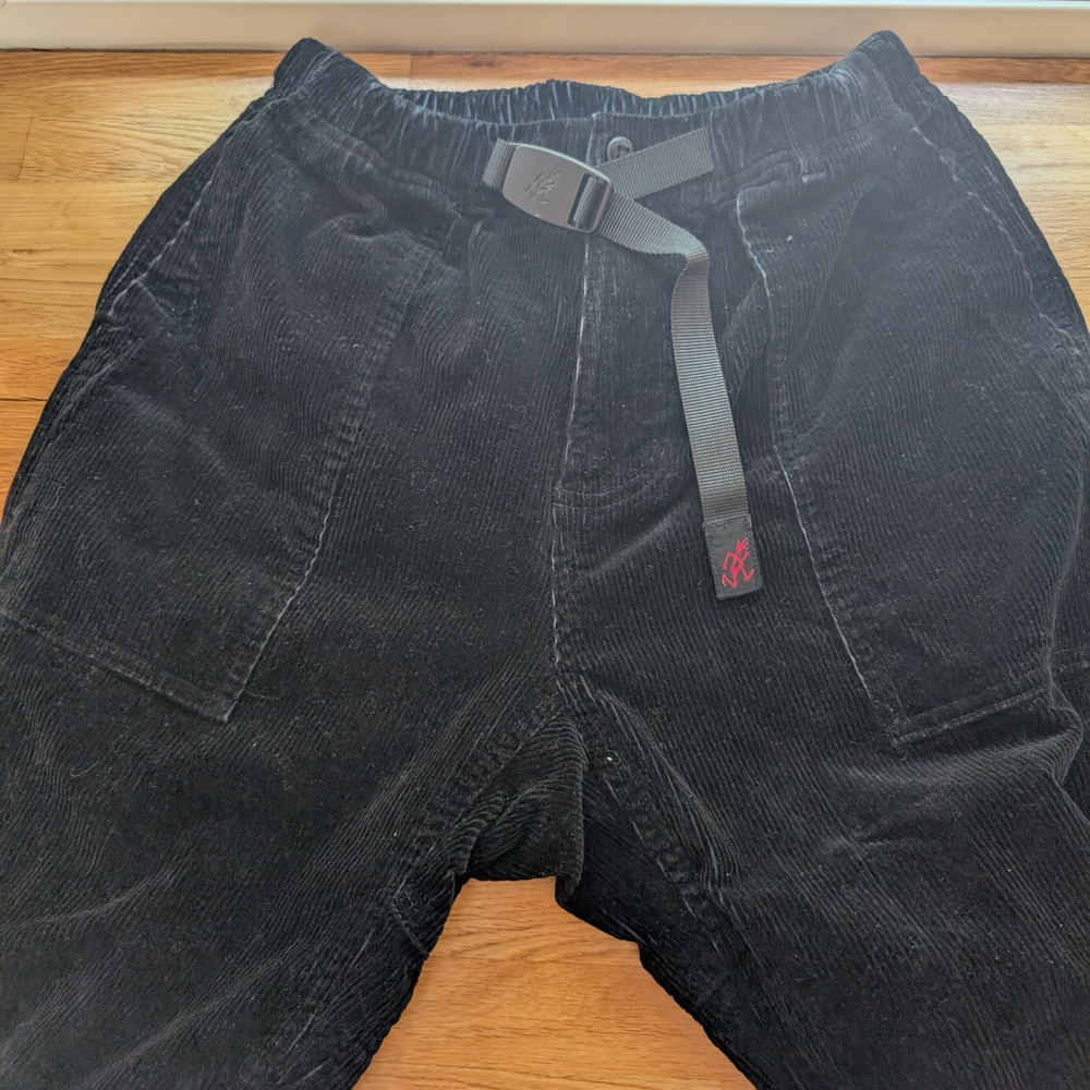 Gramicci Black Corduroy Straight Fit Pants